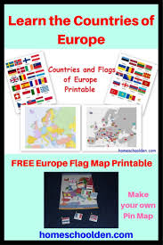 Learn The Countries Of Europe Countries And Flags Flag Of Europe Europe Map Printable