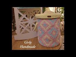 حياكة غطاء سلة قياس ٣٥ سم مع يدة youtube in 2021 decor home decor laundry organization