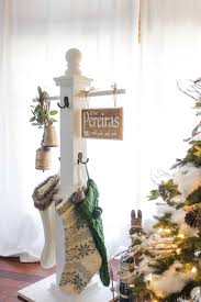 For a fireplace that doesn't have a mantel, garland can be secured and draped over the firebox high enough to keep the stockings away from flames. Where To Hang Stockings If No Mantle