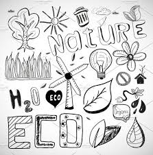 Vector Nature Doodles Earth Drawings Save Earth Drawing Doodles