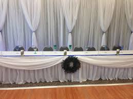 Basic White Draping On Front Of Head Table Clean Head Table Decor Head Table Head Table Wedding Decorations