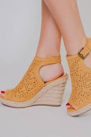 Not Rated Jobyna Wedges Mustard Mustardshoes Yellowshoes