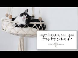 Bring home cat hammock bed and let them enjoy their sleep. Diy Hanging Macrame Cat Bed Tutorial Youtube