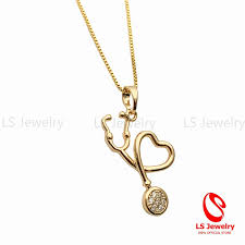 14k gold does not oxidize or discolor making it a perfect option for daily. Ls Jewelry 18k Gold Fashion Stethoscope Doctor Necklace Nz1264 Shopee Philippines
