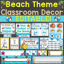 With the editable file, you can easily create additional resources for your classroom to customize a complete sports theme. Beach Theme Classroom Decor Ideas First Day Of School Activities Lessons For Little Ones By Tina O Block