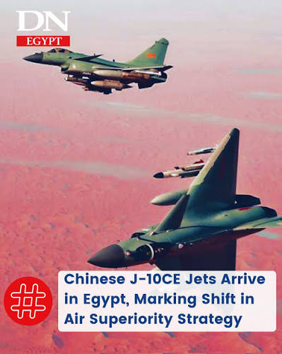 Egypt has received its first batch of J-10CE fighter jets from China,  marking a significant shift in the countrys air defence strategy and  reinforcing its commitment to diversifying military suppliers. The delivery,