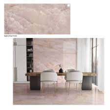 Transform your dining space with the elegant warmth of Saphire Rose Pulido  porcelain tiles. The soft rose pink hue adds a touch of sophistication and  tranquility, creating the perfect ambiance for unforgettable