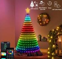 Smart RGB Dynamic Color Changing LED Multi-Function Christmas Tree Vertical  Fairy Lights
