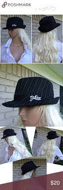 Billabong Black White Pinstripe Fedora Hat Trendy Hat Black Fashion Pinstripe