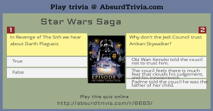 15,801 48 the name says it all. Trivia Quiz Star Wars Saga