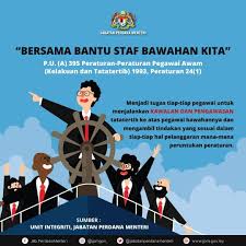 Asante a/p sanderasaidar suganthamalar a/p ratnam pengenalan peraturan kelakuan tatatertib adalah satu bentuk kawalan ke atas semua penjawat awam untuk menjamin keberkesanan sesuatu organisasi. Mesej Integriti Penjawat Kementerian Sumber Manusia Facebook