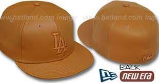 Dodgers Butterscotch Leather Fitted Hat By New Era On Hatland Com Fitted Hats New Era New Era Fitted