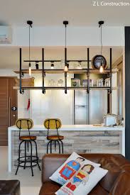 Z L Construction Singapore Bar Counter Clad In Rustic Barnyard Like Laminate Panels Wi Kitchen Furniture Design Kitchen Bar Design Hanging Shelf Kitchen