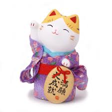 Du moins cher au plus cher par prix. Japanische Lila Gluckliche Manekineko Katze Kimono Mangan Rechte Pfote
