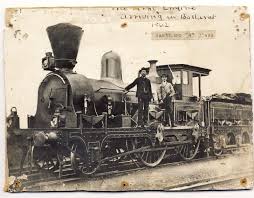 The Steam Train Arrives In Ballarat 1862 Australian Steam Trains Can Be Identified By Their Strange Conical Chimneys Called Train Historical Steam Trains