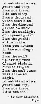 Mary Frye Do Not Stand At My Grave And Weep Do Not Stand At My Grave And Weep Poem By Mary Elizabeth Frye Poem Hunter Inspirational Words Life Quotes Words