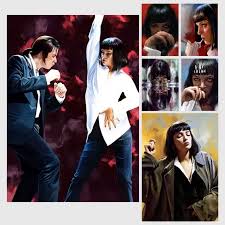 Mia and Vincent From the Movie Pulp Fiction Paintings Printed on Canvas •  CanvasPaintArt