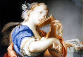 A Lady, in a Blue Robe lined with White, playing the Lute