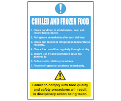 Chilled Frozen Food Notice Cs095 Food Storage Temp
