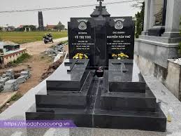 Mẫu Mộ đá đôi bằng đá granite đen Bình Định - Mẫu Lăng mộ đá hoa cương, Mộ  đá hoa cương (Mộ granite)