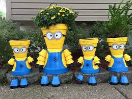 Minion Planters Basteln Mit Tontopfen Topfblumen Selbstgemachte Tongefasse