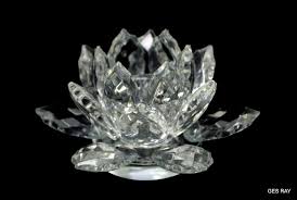 Shannon Crystal By Godinger Crystal Lotus Pillar Candle Holder Water Lily Shannoncrystal Regence Godinger Crystal Pillar Candle Holders Candle Holders