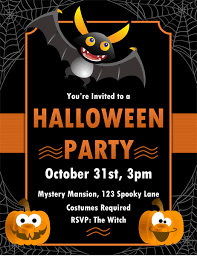 Free printable kids birthday invitations templates. Batty Halloween Invitation