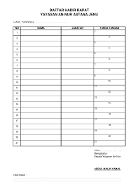 More images for format absensi rapat » Daftar Hadir Rapat Yayasan