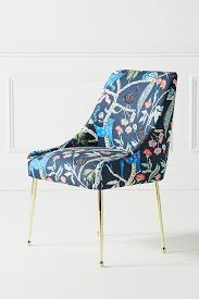 Midnight Jasmine Elowen Dining Chair Anthropologie In 2020 Blue Dining Chair Dining Chairs Patterned Dining Chairs