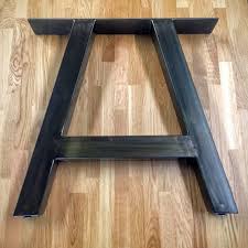 Metal A Frame Table Legs 3 X 3 Steel Tubing Listing Is For 2 Legs Up For Sale Are Handmade Pairs Of A Frame Table De Metal Table Legs Metal Table Table Legs
