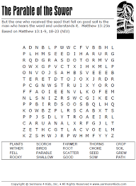 The Parable Of The Sower Word Search Sunday School Activities Sunday School Crafts Sunday School Lessons