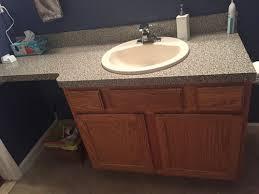 Use a pry bar to remove the countertops. Vanity Help No More Extended Countertop What Can We Put Here