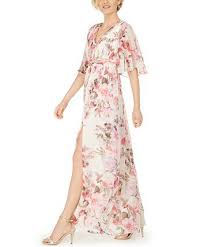 Adrianna Papell Floral Print Chiffon Gown Reviews Dresses Women Macy S In 2020 Floral Chiffon Dress Floral Dress Floral Print Chiffon