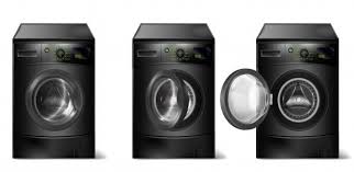 Download Realistic Black Washing Machines Compact Washer With Front Loader For Free Washing Machine Black Compact Washer Stationery Mockup