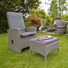 Saigon Rustic Rattan Reclining Highback Armchair Footstool Garden Furniture Set Discount Rattan Furniture