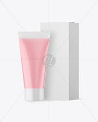 Download Clear Cosmetic Tube With Box Mockup In Tube Mockups On Yellow Images Object Mockups