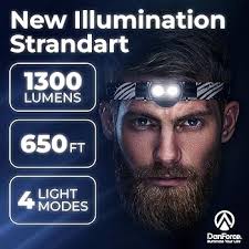 Amazon.com: DanForce Headlamp Rechargeable, American LED Ultra Bright 1300  Lumens Head lamp, USB Type C Rechargeable Headlamp,IPX65 Head Light,  Dimmable, Revolution Surfaces Headlight