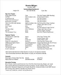 An outstanding resume for a performing artist should include a look at your creative prowess, professional experience, and training. Free 9 Sample Theatre Resume Templates In Ms Word Pdf