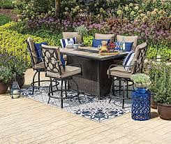 Just like the other pits, they can be equipped with grills and other accessories for lots of cooking options. Wilson Fisher Stoneridge 7 Piece High Top Dining Set With Fire Pit Big Lots Fire Pit Table Set Outdoor Patio Bar Sets Patio