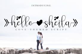 Hello Sheila Is A Beautiful Script Font With Love Themed Arrow Swashes This Font Will Add A Romantic Feeling To Any In 2020 Beautiful Script Fonts Font Bundles Script