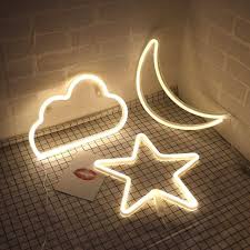 Cloud Neon Light Signs Wall Decor Led Night Lights Warm White Room Decor Battery And Usb Operated Bedsi Neon Sign Bedroom Neon Light Signs Holiday Kids Room