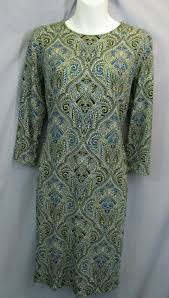95% rayon, 5% spandex, great traveler dress! J Jill Wearever Collection Small Shift Dress Teal Gre Gem