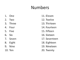 We do that in american english by writing one through ten if the second number is included or one to ten if it isn't. Reading And Writing Numbers Ppt Download