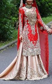 Pakistani Punjabi Bride Wearing Punjabi Lacha Lehenga And Kameez Multani Mala Indian Bridal Dress Pakistani Bridal Dresses Pakistani Dresses