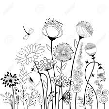 Black And White Free Images Of Flowers Abstract Flowers And Butterfly In Black And White Royalty Free Cliparts Vectors And Stock Illustration In 2020 Doodle Art Flowers Doodle Art Drawing Abstract Flowers