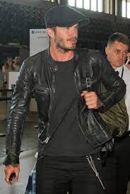 All Time David Beckham Fashion Accessory A Leather Jacket Celebrity Wear Leather Jackets David Beckham Hat David Beckham Outfit David Beckham Style