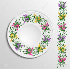 Tischtermine Im Restaurant Dekorativer Teller Mit Runden Ethnischen Ornament Ukrainischen Stil Floral Iliacs Muster Vintage Hintergrund Der Serviette Viole Ornamente Dekorative Teller Vintage Hintergrund