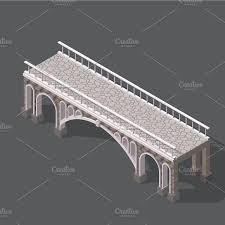 Isometric Drawing Of A Stone Bridge Isometric Drawing Business Vector Illustration Stone Bridge