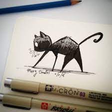 Cute Little Cat Mary Doodles Sketch Book Drawings