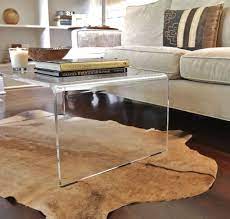 Red Hartebeest Hide Rug Coffee Table Acrylic Coffee Table Lucite Coffee Tables